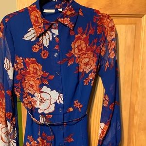 Eva Mendez button up midi dress